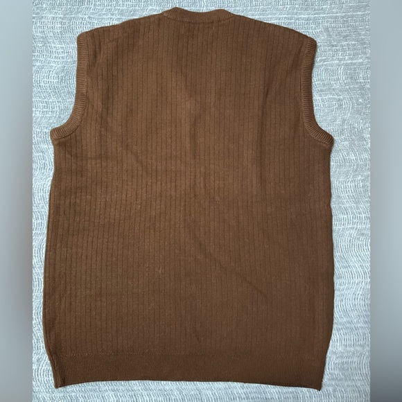 3/$20 Men’s JAY - JAY WINTER WEAR Brown Ribbed Sleeveless Sweater Vest Size 40 - Picture 3 of 7